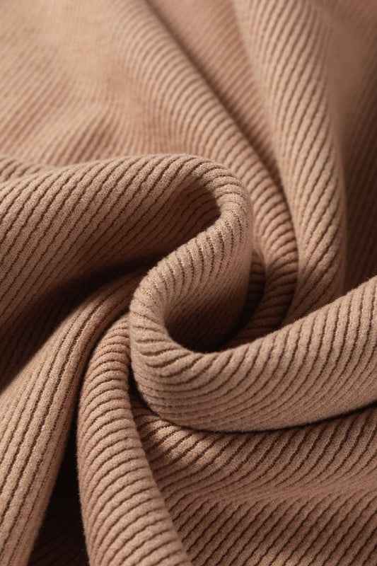 Solid Corduroy Lace Hoodie and Pants Set THRIXINE