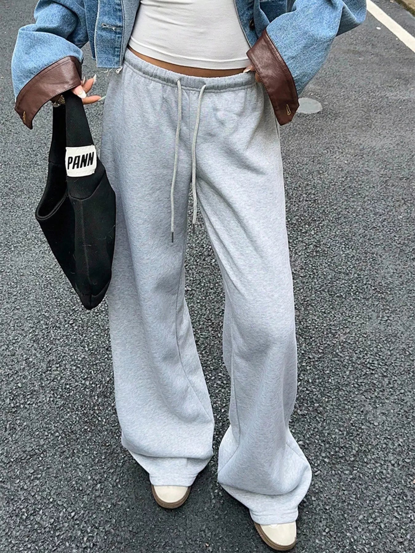 Wide Leg Drawstring Sweatpants THRIXINE