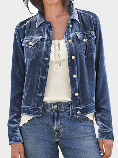 Casual Button-Up Long Sleeve Jacket with Chest Pockets and Relaxed Fit Stevvex