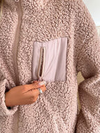 Winter Warm Zip Up Long Sleeve Jacket Fuzzy Cozy & Stylish Jacket Cold-Weather Essential Outdoor Jacket Stevvex