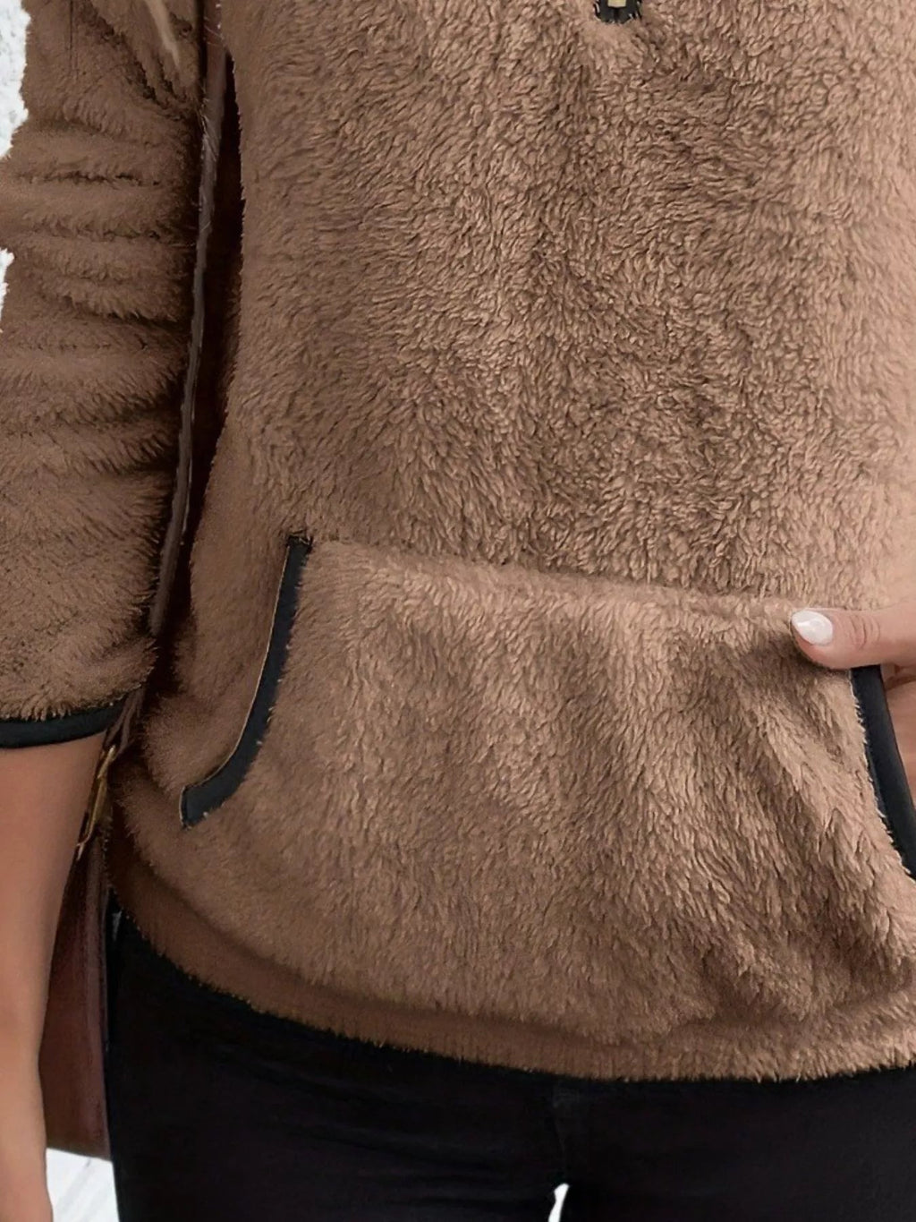 PlushZip Fleece: Cozy Full-Sleeve Plus Sweatshirt THRIXINE