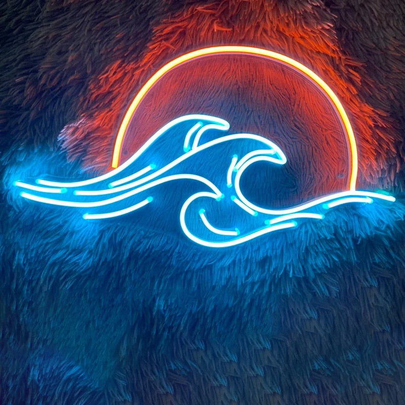 Neon Sign Mountain and Flow Water Led Lamp Pi-Mart