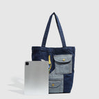 Shoulder denim bag, wheat ear embroidery splicing shoulder bag, vintage tote bag, fashion shopping bag - SJB-DIAMOND ELITES