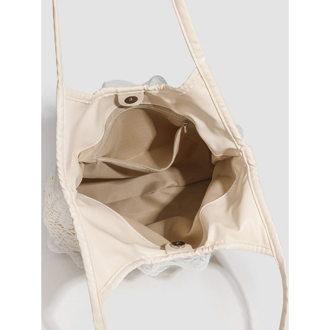 Summer woven bag casual vacation large capacity shoulder bag lace mesh underarm bag beach bag summer purse hobo - SJB-DIAMOND ELITES