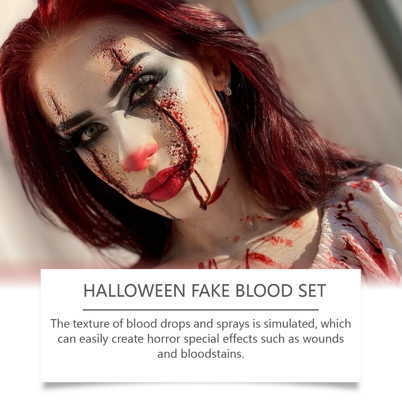 3-piece Set Washable Simulation Fake Blood Filming Horror Realistic Special Effects Makeup Set Pi-Mart
