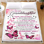 Soft Cozy Flannel Blanket - Butterfly Printed - A Perfect Holiday Gift for Granddaughter From Grandma!