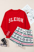 Christmas SLEIGH Top and Snowflake Shorts Set THRIXINE