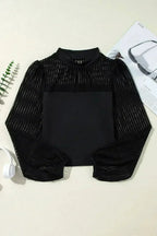 Mock Neck Long Sleeve Blouse - Stylish & Trendy Blouse - SJB-DIAMOND ELITES