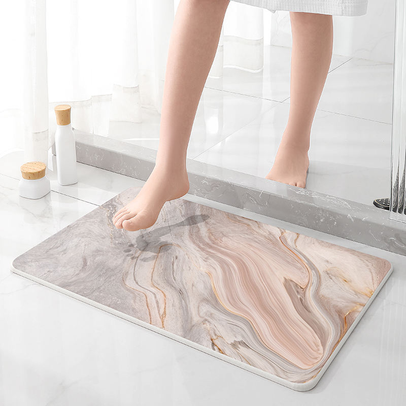 Marble Bathroom Super Absorbent Floor Mats Pi-Mart