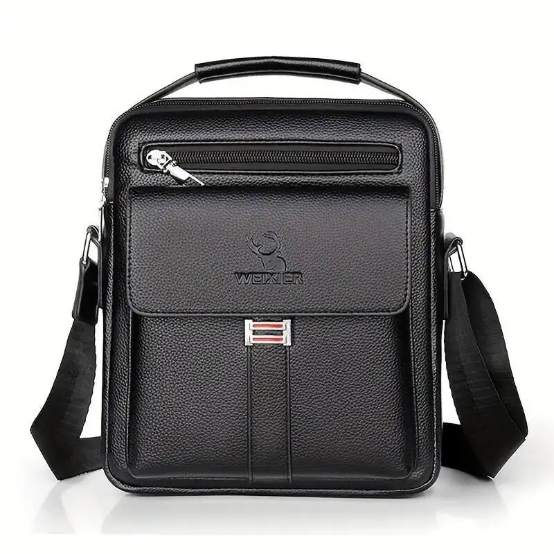 Leather Messenger Crossbody Shoulder Bag For Men Work Business Casual Adjustable Straps With  Metal Zipper - SJB-DIAMOND ELITES