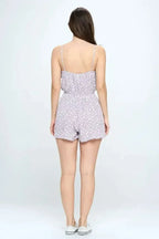 Floral Print Ruffled Spaghetti Strap Romper