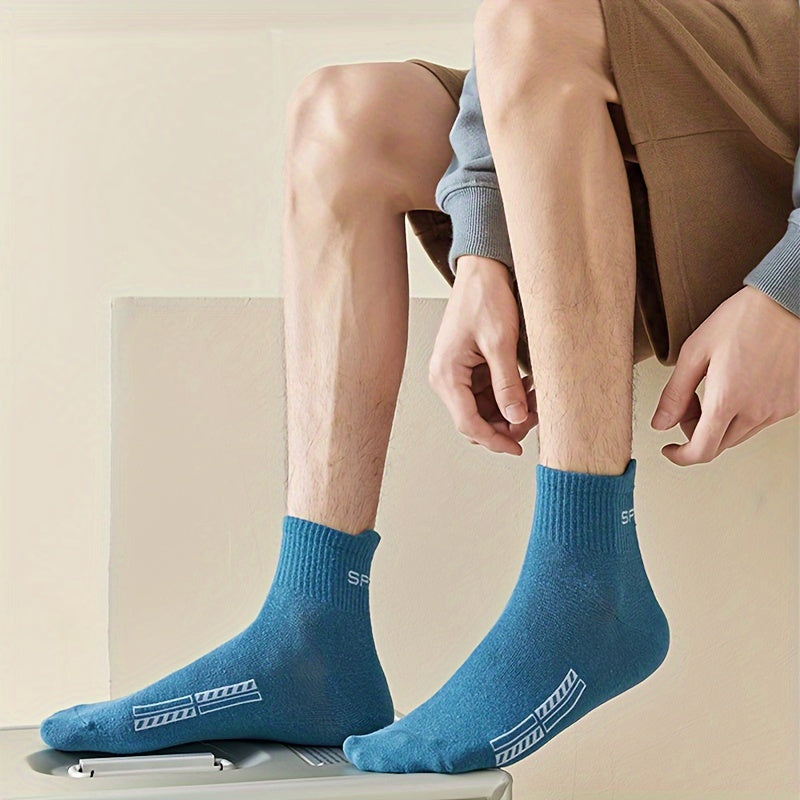 50 Pairs Of Men's Mid Crew Sport Socks, Sweat-absorbing Comfy Breathable Socks For Men's Basketball Training, Running Outdoor Activities Lootquake LLC