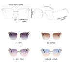 UV400 Cat Eye Sunglasses Frameless - SJB-DIAMOND ELITES