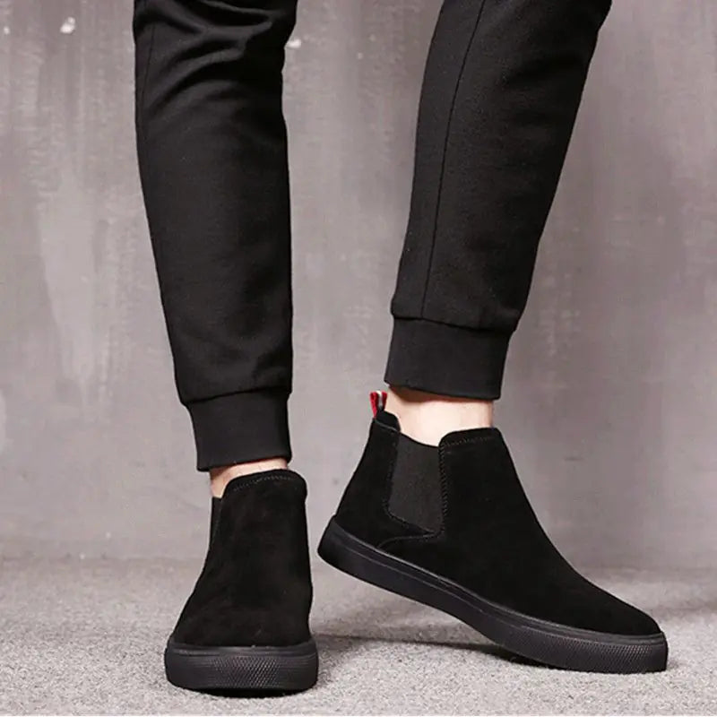 Men's High-Top Chelsea Boots - Genuine Leather Casuals Pi-Mart