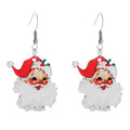 Vintage Santa Earrings Fun Cute Acrylic Santa Earrings Dwarf Earrings Snowman Earrings Christmas Tree Red Wine Glass Earrings Geometric Square Earrings Christmas Party Womens Jewelry (Santa Claus)