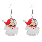 Vintage Santa Earrings Fun Cute Acrylic Santa Earrings Dwarf Earrings Snowman Earrings Christmas Tree Red Wine Glass Earrings Geometric Square Earrings Christmas Party Womens Jewelry (Santa Claus)