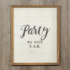 Rustic Wooden Nursery Sign Crib Party Party My Crib 3 AM Baby Shower Gift Handmade 16 x 20 BandsCo Straps