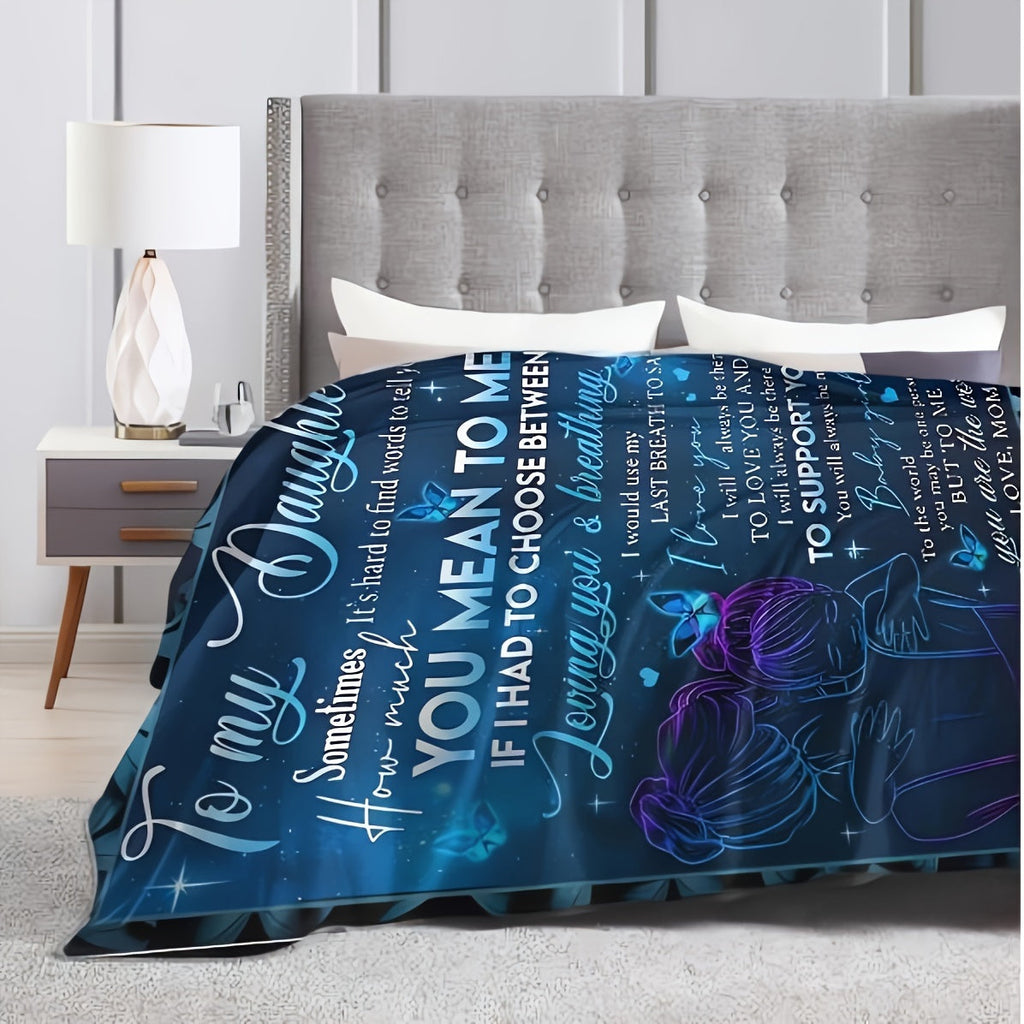 1pc Personalized Blanket - Soft, Cozy, and Heartfelt Gift for Daughter's Birthday, Graduation, and Wedding Celebrations Lootquake LLC
