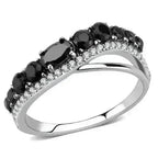 DA269 Stainless Steel Ring – AAA Black CZ – High Polish No Plating