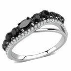 DA269 Stainless Steel Ring – AAA Black CZ – High Polish No Plating