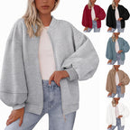 Zip Sweatshirt Jacket Casual Long Sleeve Pilot Coat Pi-Mart