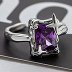 Purple Square Zirconia Ring - SJB-DIAMOND ELITES
