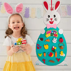 Easter Kids DIY Felt Bunny Pendants Toy with Detachable Alphabet Easter Ornament Kids Easter Gift for Home Door Wall Decoration Pi-Mart