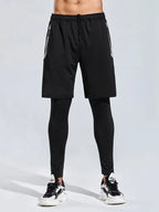 Men's Plus Size Elastic Waist Active Shorts