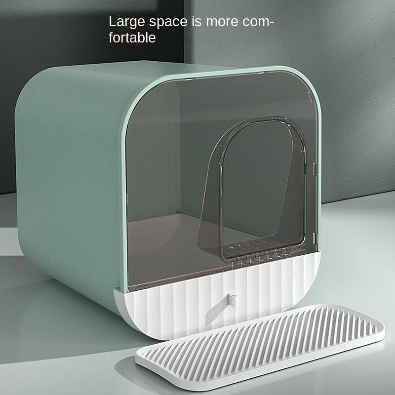 Enclosed And Splash-Proof Cat Litter Box With Drawer Design Lootquake LLC