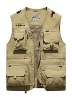 MegaFit Men's Quick-Dry Multi-Pocket Mesh Vest THRIXINE