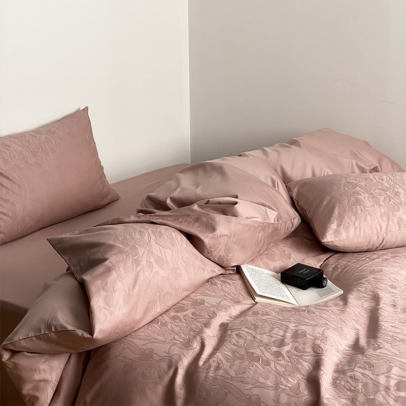 Long Velvet Jacquard Four Piece Pure Cotton Duvet Cover Pi-Mart
