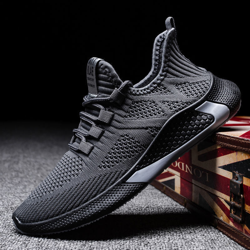 Men's Lace Up Casual Men's Shoes Fly Woven Mesh Breathable Pi-Mart