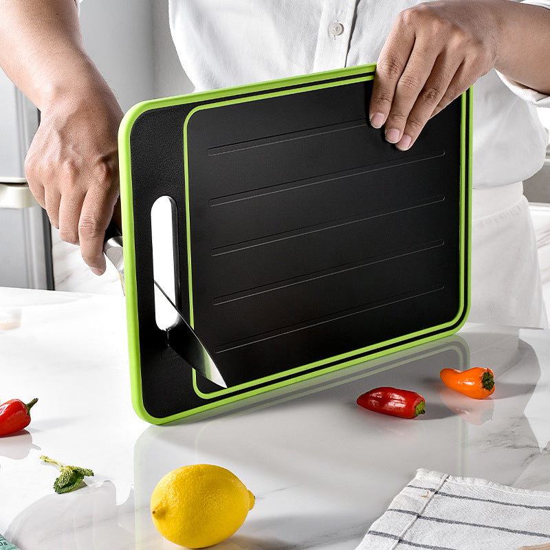 Double-side Cutting Board With Defrosting Function Chopping Board Kitchen Grinding Cutting Board With Knife Sharpener Pi-Mart