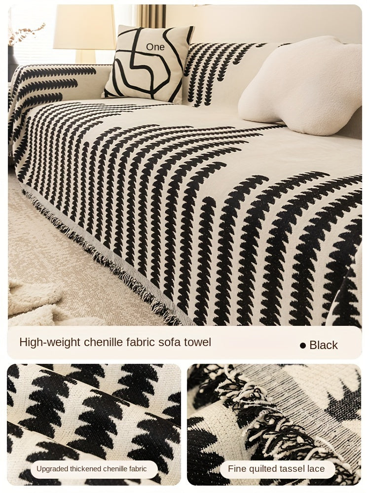 1pc Soft Chenille Sofa Protector - All-Season Universal Fit, Anti-Cat Scratch, Stain-Resistant, Plush Throw Blanket, Living Room and Bedroom Decor Essential - Easy Care, Machine Washable, and Durable Lootquake LLC