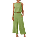 Sleeveless Wide Leg Trouser Set Lootquake LLC