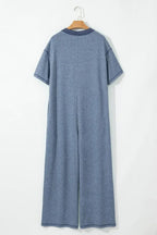 Jet Stream Patchwork Pocket Short Sleeve Jumpsuit