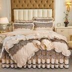 Detachable Bedding Four-piece Duvet Cover Bed Skirt Pi-Mart