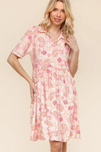 Fit and Flare Paisley Print Knit Dress For Summer – Paisley Print Dress, Fit and Flare Dress, Knit Dress, Classic Paisley Dress, Feminine Knit Dress