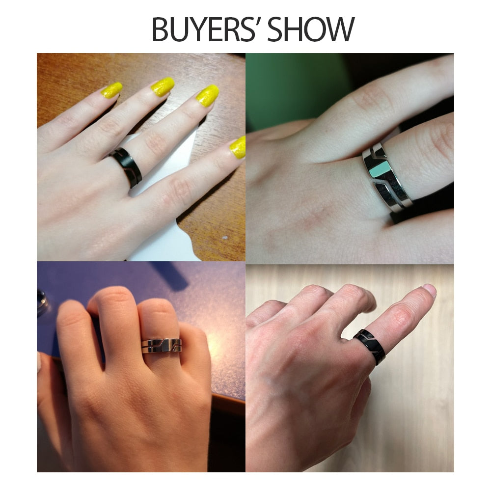 Silver Color Unisex Stainless Rings Pi-Mart