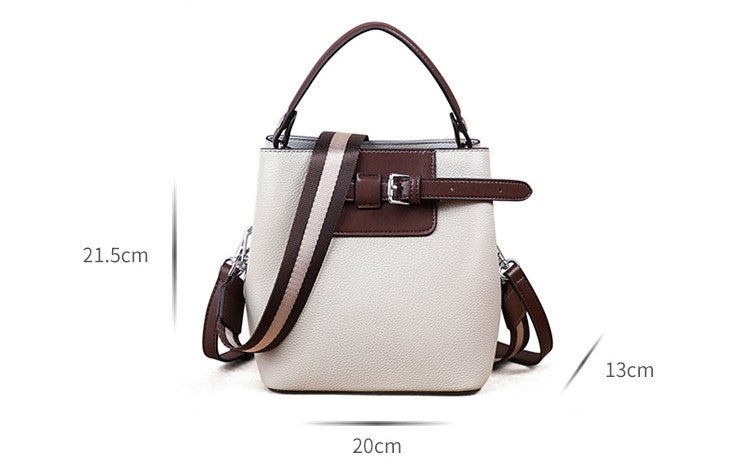 Genuine leather crossbody bucket bag all-match shoulder bag - SJB-DIAMOND ELITES