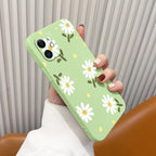 Daisy Silicone Case For iPhone 13 12 Pro Mini 11 Pro Max X XR XS New Ultra Thin Soft Phone Cover Case Daisy Pattern Glossy Soft Silicone Case Cute Girls Case Slim Lightweight Protective Bumper Cover