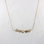 Dalmatian Jasper Wire Wrapped Pod Necklace 18 Inch Gold