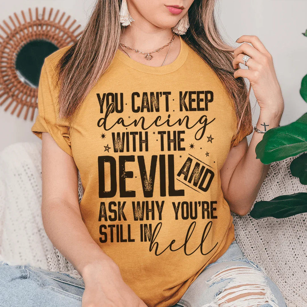 Dancing With The Devil Tee Peachy Sunday