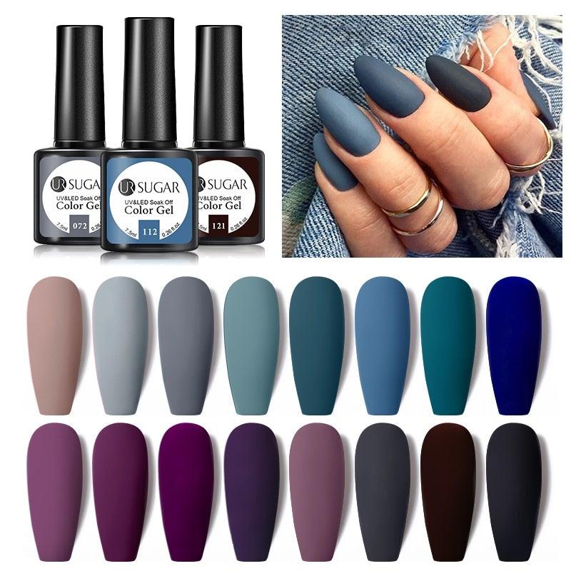 Dark Blue Matte Colorful UV Nail Gel Polish Semi Permanent Popular High Quality Fashion Design Stevvex