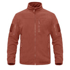 Dark Blue Warm Multi-Pockets Outdoor Tactical Fleece Jacket Soft Unique Style Jacket Work Coats Men's Windbreaker Jacket Sport Hiking Coat For Winter And Autumn Stevvex