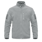 Dark Blue Warm Multi-Pockets Outdoor Tactical Fleece Jacket Soft Unique Style Jacket Work Coats Men's Windbreaker Jacket Sport Hiking Coat For Winter And Autumn Stevvex