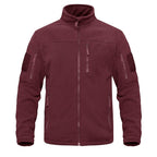 Dark Blue Warm Multi-Pockets Outdoor Tactical Fleece Jacket Soft Unique Style Jacket Work Coats Men's Windbreaker Jacket Sport Hiking Coat For Winter And Autumn Stevvex