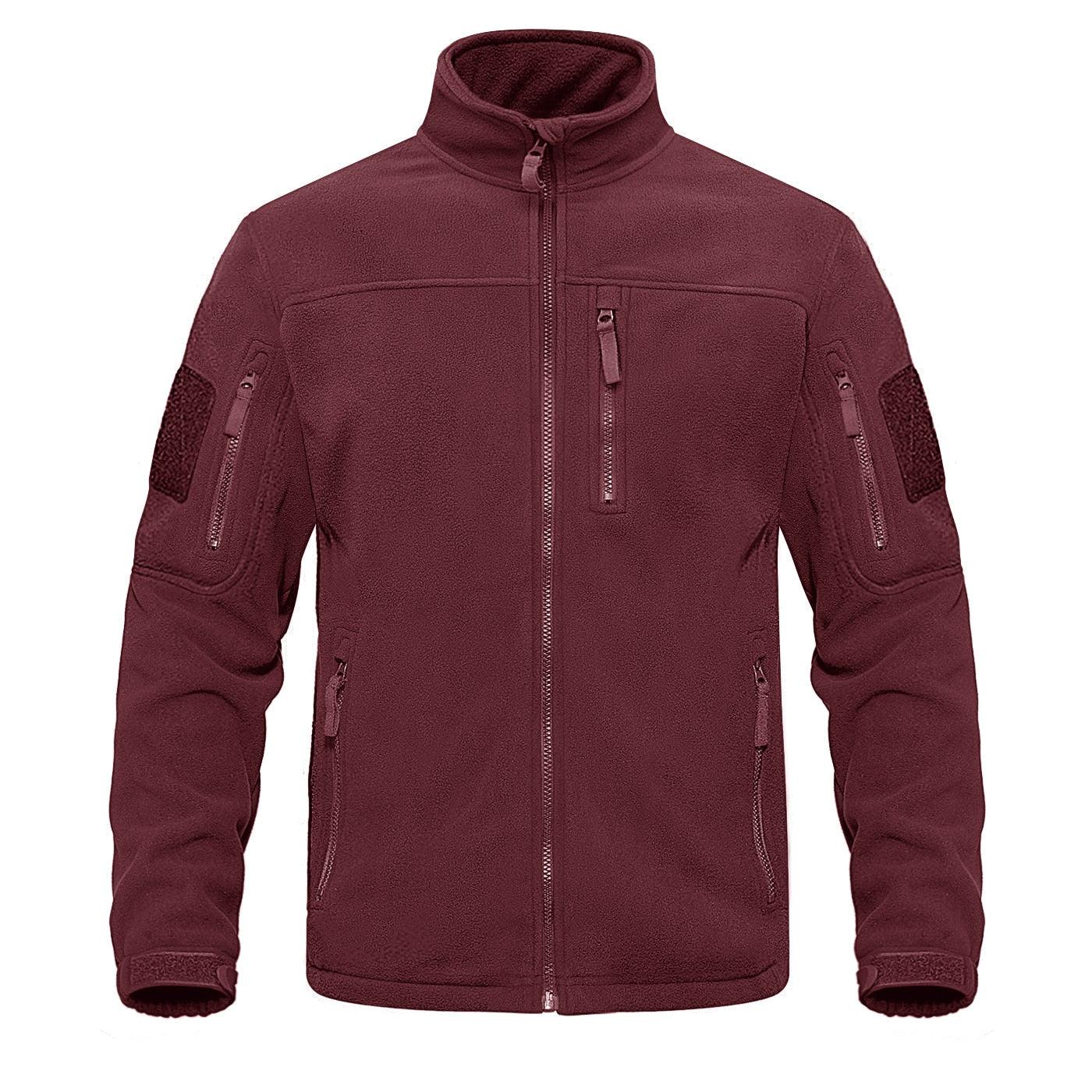 Dark Blue Warm Multi-Pockets Outdoor Tactical Fleece Jacket Soft Unique Style Jacket Work Coats Men's Windbreaker Jacket Sport Hiking Coat For Winter And Autumn Stevvex