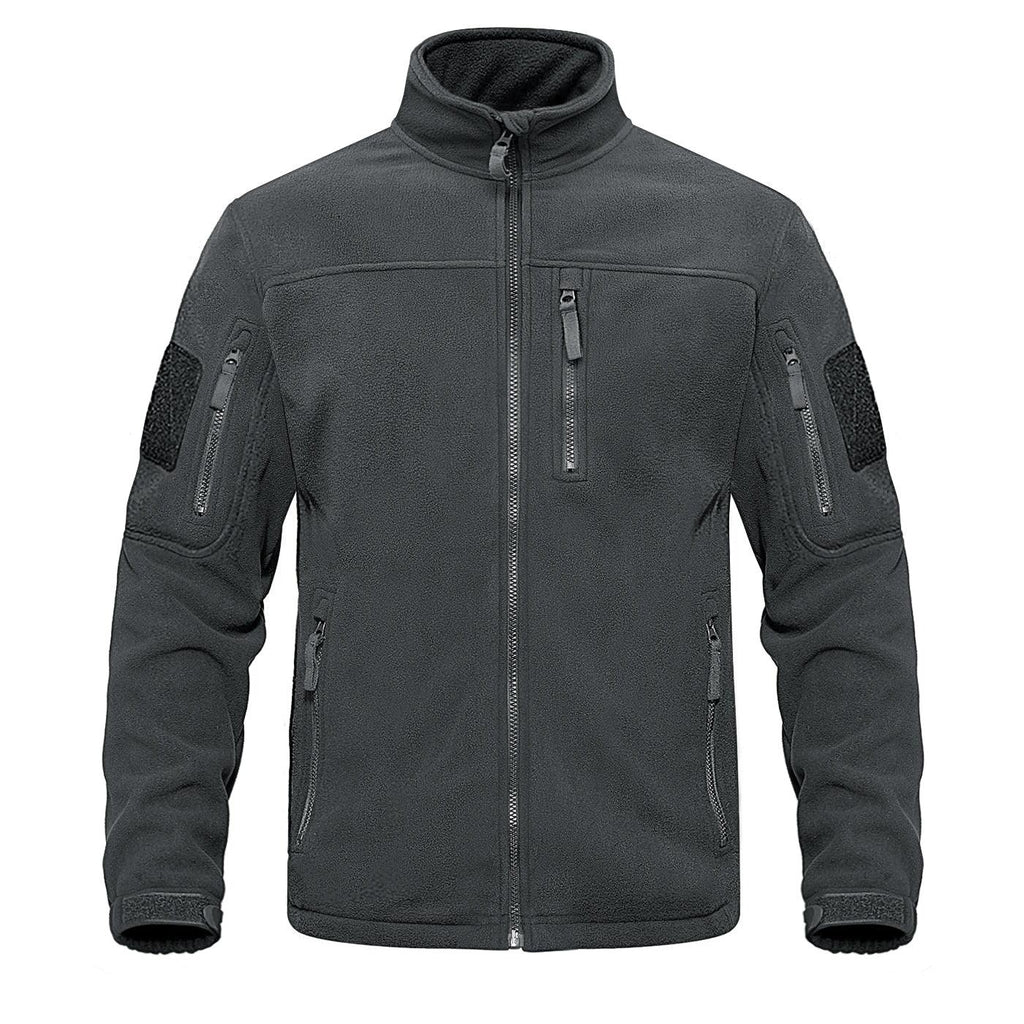Dark Blue Warm Multi-Pockets Outdoor Tactical Fleece Jacket Soft Unique Style Jacket Work Coats Men's Windbreaker Jacket Sport Hiking Coat For Winter And Autumn Stevvex