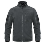 Dark Blue Warm Multi-Pockets Outdoor Tactical Fleece Jacket Soft Unique Style Jacket Work Coats Men's Windbreaker Jacket Sport Hiking Coat For Winter And Autumn Stevvex